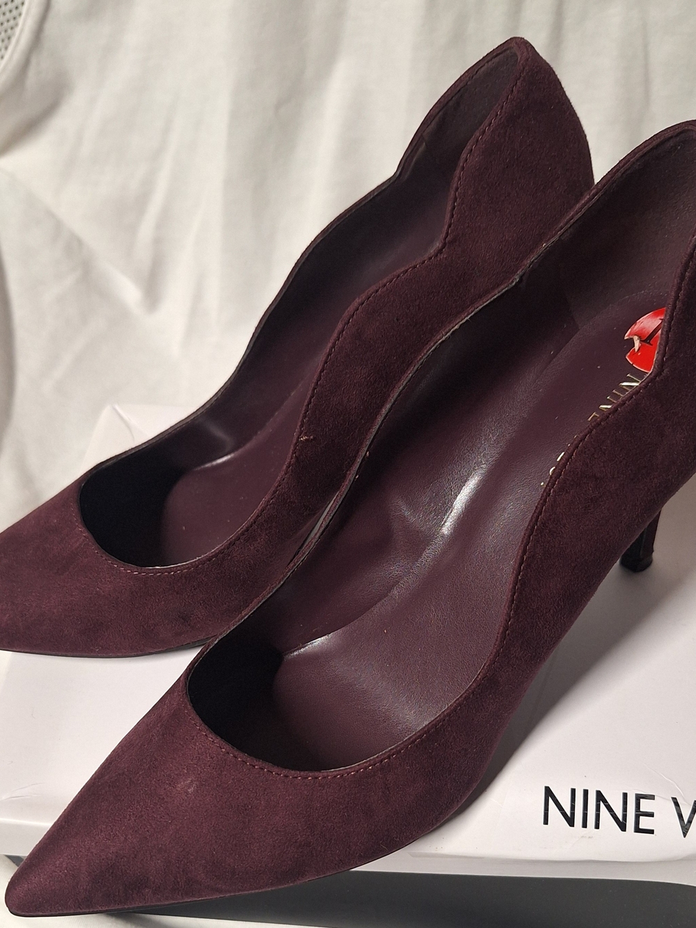 Nine West Women's Burgundy Suede Pointed-Toe Pumps